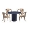 Manhattan Comfort 5-Piece Hathaway 47.24 Round Dining Set in Black with 4 Palmer Dining Armchairs in Gold Dust 4-DT03DC088AR-BKGD - alternate 4